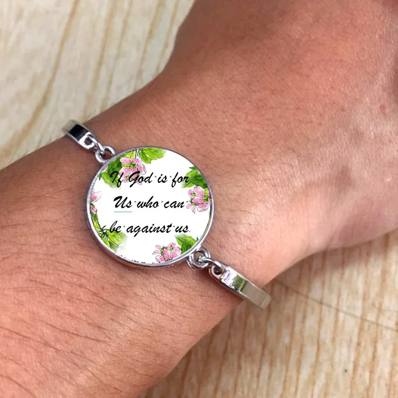 Модный браслет со стеклянным куполом на запястье для женщин Библейский стих