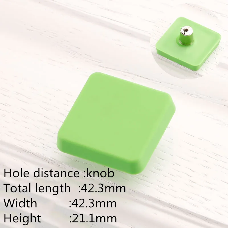Green square KK& FING детские резиновые дверные ручки милые синие Сердце Звезда Луна кухонный шкаф ручки и ручки выдвижные ящики Мебельная ручка - Цвет: Green square