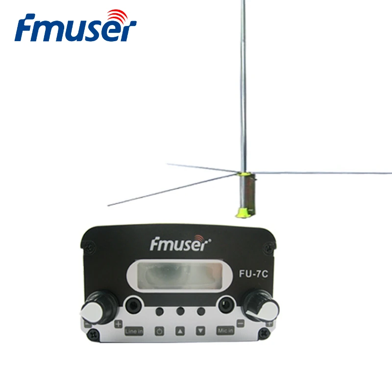 FMUSER FU 7C 7 Вт низкая мощность FM передатчик набор оптовая продажа fm + GP200 антенна