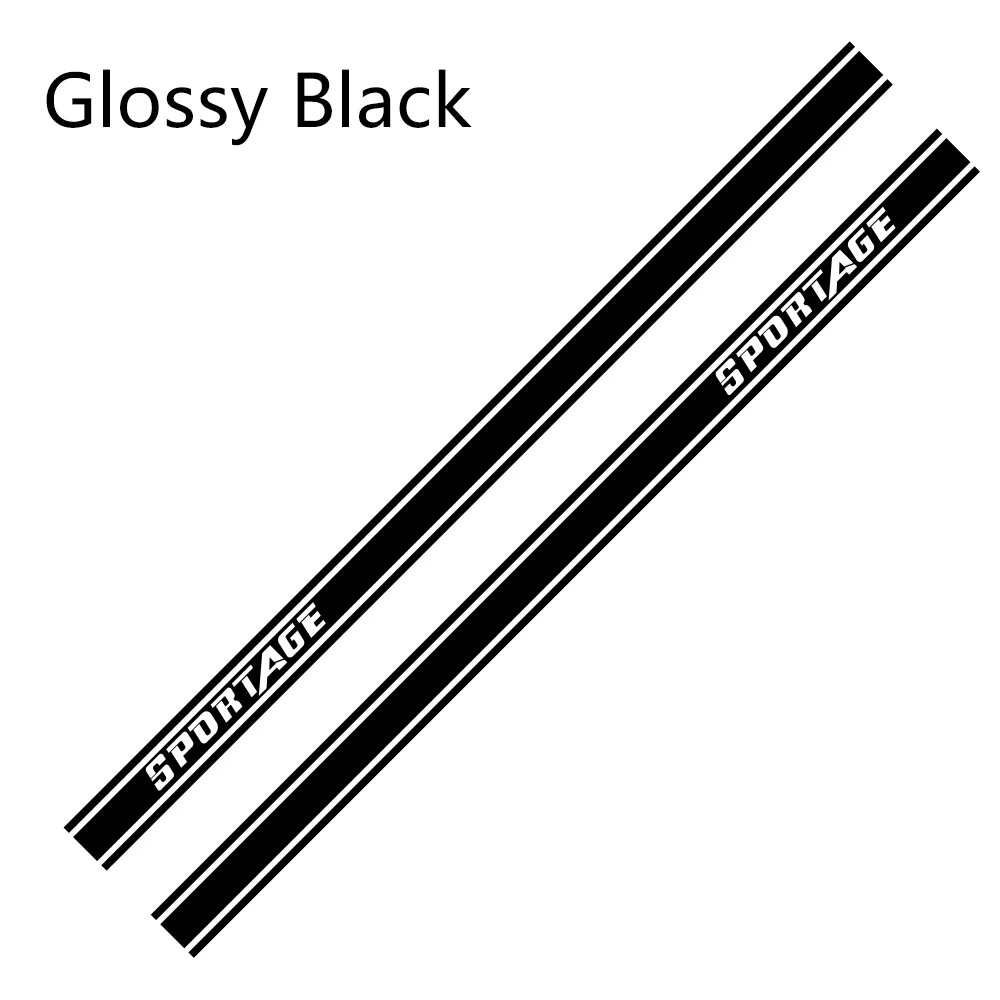 Glossy Black Автомобильные наклейки длинные Боковые Полосатые наклейки DIY Авто Виниловая пленка Стайлинг наклейки гоночный Стайлинг для KIA SPORTAGE Тюнинг автомобиля аксессуары - Название цвета: Glossy Black