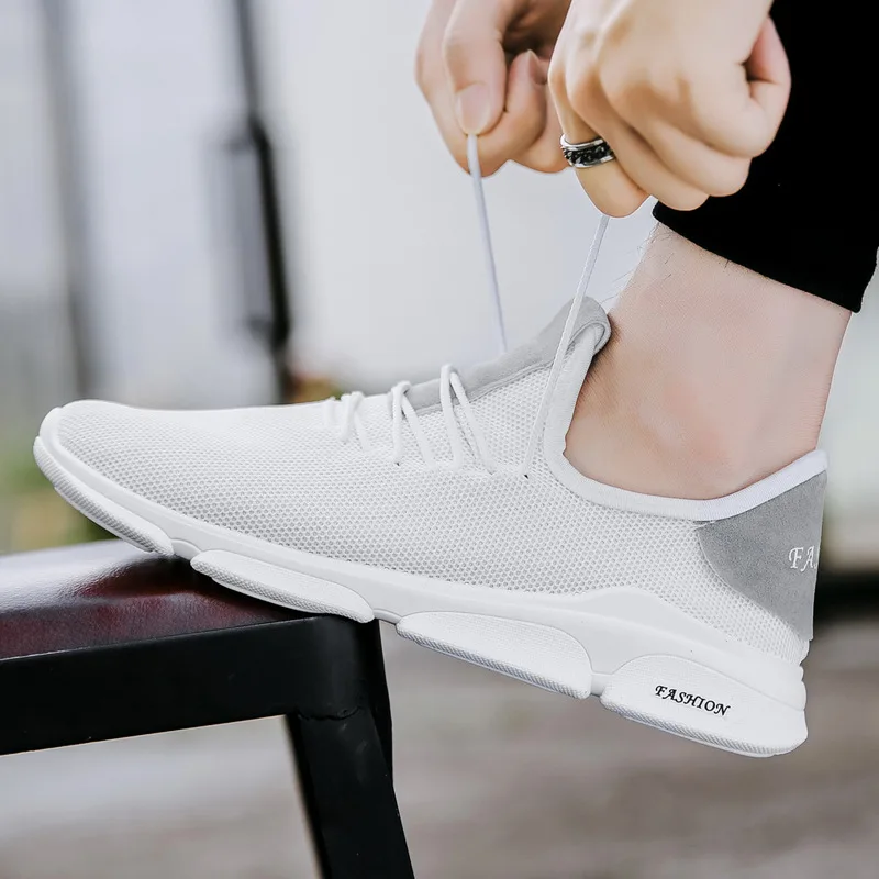 UPUPER Cheap Men's Sneakers Outdoor Walking Shoes Lace Up Comfortable Breathable Air Mesh Casual For Men Black White | Обувь