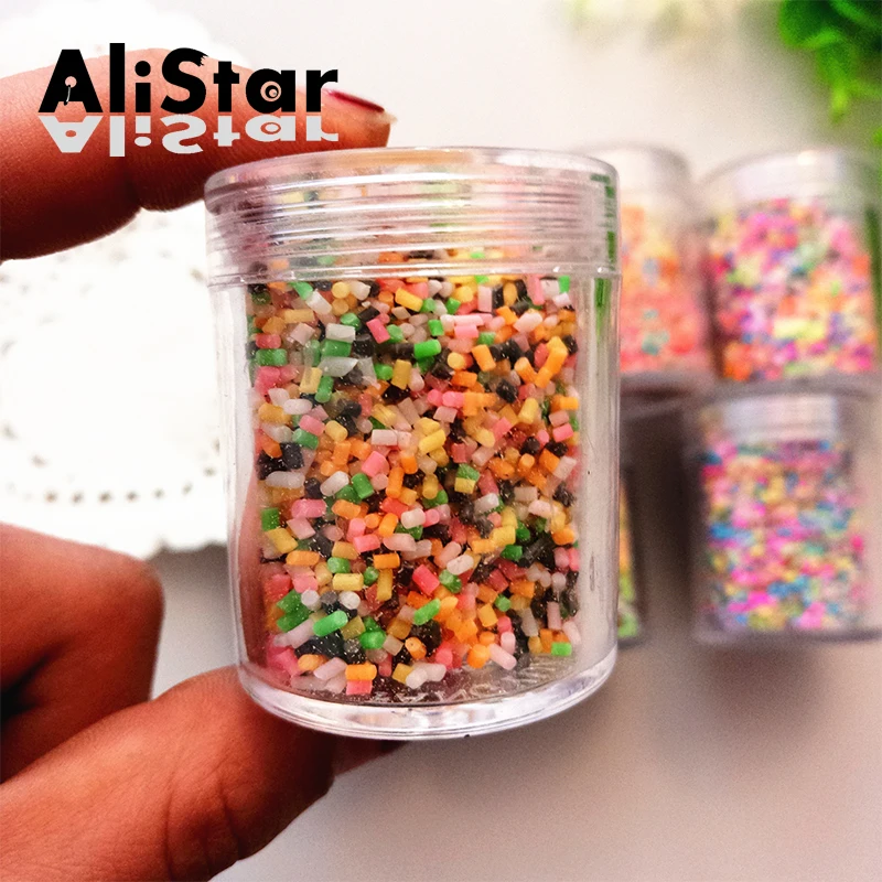 Полимерная глина разбрызгивает красочные поддельные фрукты сахар арахис