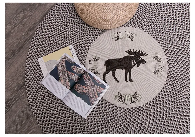 American country Style Cotton circular carpet For bedroom Livingroom household tea table Rugs Anti-slip Soft Mats. | Дом и сад