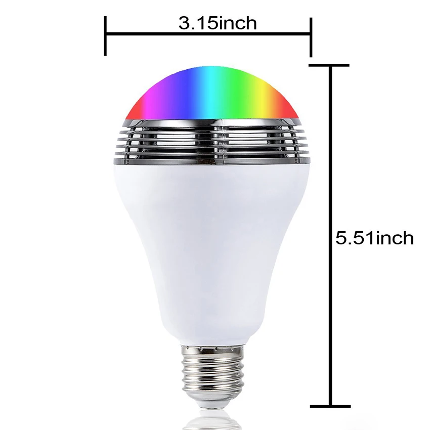 Светодиодная лампа E27 RGB беспроводная WIFI Bluetooth 4 0 с регулировкой