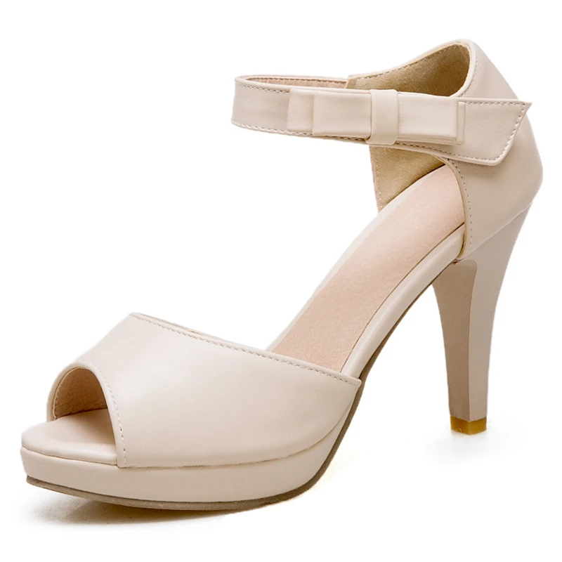 ANMAIRON PU Basic Casual Woman Sandals 2019 Summer High Heel Platform Hook &amp Loop Womens Size 34-39 LY787 | Обувь