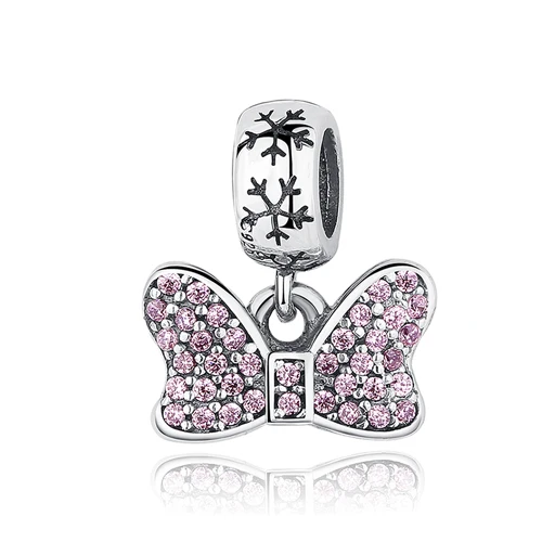 ELESHE, браслет Pandora, подвески, 925 пробы, серебро, Минни, счастливый глаз, сердце, бусины, прозрачный CZ, подвески, сделай сам, ювелирное изделие - Цвет: PY1126