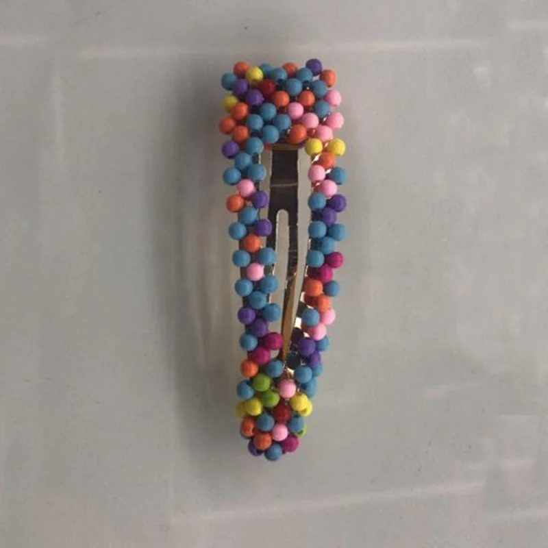 Женские разноцветные жемчужные Заколки конфетного цвета зажимы для волос