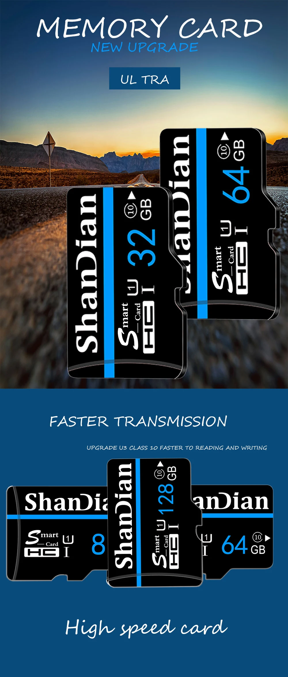 SHANDIAN, Новое поступление, карта памяти micro sd, TF, 8 ГБ, 16 ГБ, 32 ГБ, 64 ГБ, micro sd, карта памяти, Микро Мини карта+ адаптер