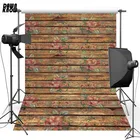 Виниловый фон для фотосъемки новорожденных F2681 с изображением цветов и пола