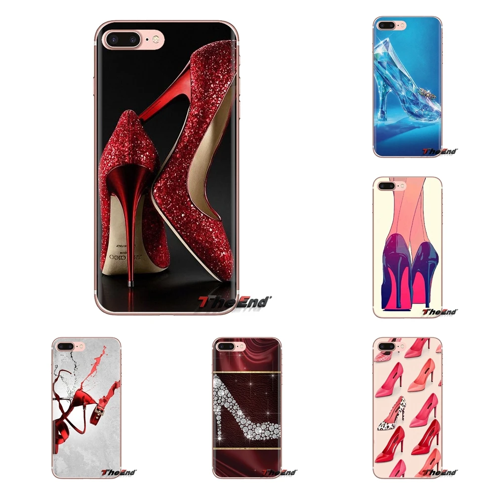 Red Sexy high heel Collage art Print TPU Transparent Bag Case For Huawei Mate Honor 4C 5C 5X 6X 7 7A 7C 8 9 10 8C 8X 20 Lite Pro |