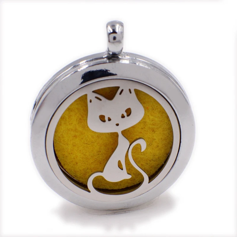 

Серебряная пустотелая ароматерапия с парфюмом для кошек диффузор эфирного масла 30 мм медальон Подвеска DIY Аксессуары для ожерелья брелки