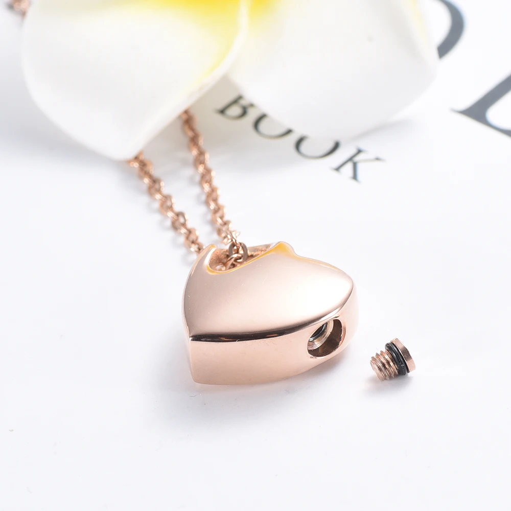 IJD4522 Blank Engravable Silver/Rose Gold/Gold/Black Heart Urn Funeral Jewelry Ashes Memorial Cremation Pendant Necklace | Украшения и