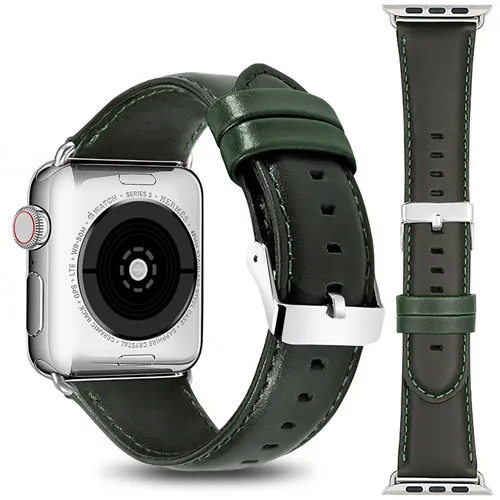 10 Ремешок из натуральной кожи для Apple watch band 42 мм 38 мм iwatch series 4 3 2 1 44 мм 40 мм ремешок для часов браслет ремень аксессуары - Цвет ремешка: 10
