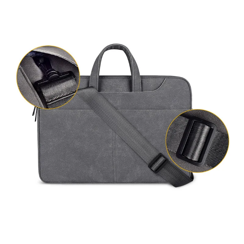Оптовая продажа серая сумка для ноутбука через плечо 15 6 13 3 4 кожаная чехол