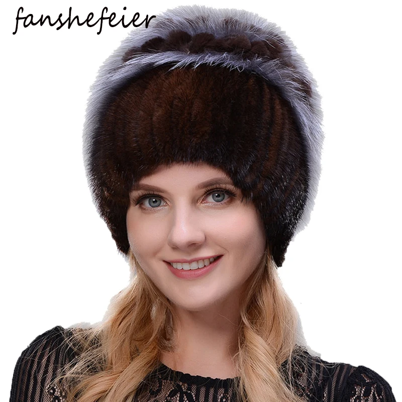 Шапка Fanshefeier женская меховая|Женские Skullies и шапочки| |