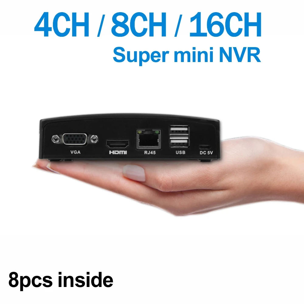 Видеорегистратор ENSTER Mini NVR 4CH 5MP 8CH 4MP 16CH декодер для ip камеры Onvif tf карта USB HDD запись