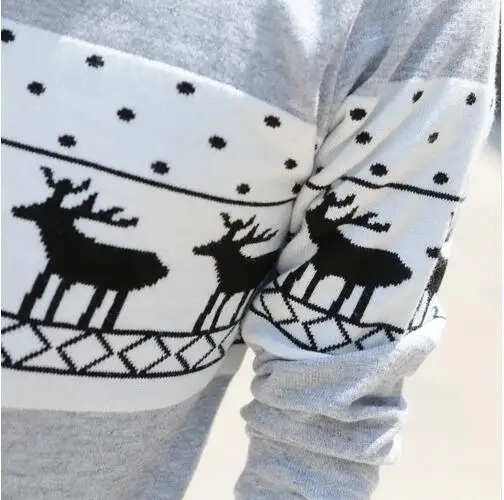 2022 Christmas Sweaters Korean Men's/Women Round collar long sleeve pullover sweaters matching deer Couple | Женская одежда