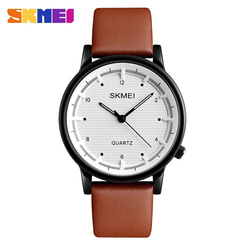 

SKMEI Men Quartz Watch Clock Relojes Male Fashion Casual Watches Leather Strap Waterproof Mens Wristwatches Relogio Masculino