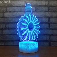 3d acrylic led night light xo wine bottle shape touch 7 color changing desk table lamp party decorative light christmas gift