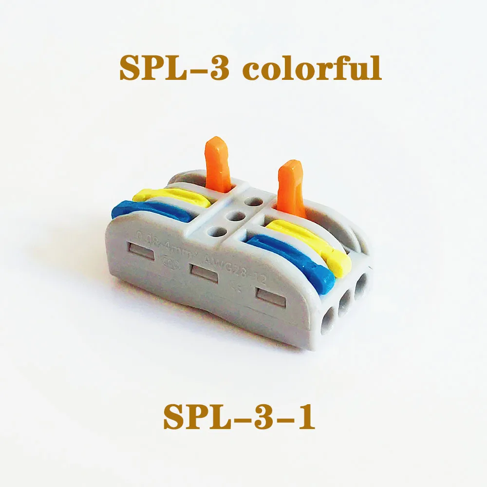 SPL-3-COLORFUL Провод разъем соединительного кабеля водонепроницаемый разъем для клемм проводов блок разъем PCT-212 PCT-213 терминал Wago - Цвет: SPL-3-COLORFUL