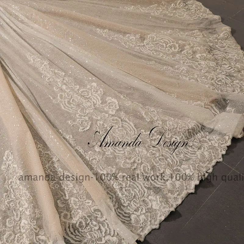 Аманда дизайн vestidos largos de fiesta elegante с длинным рукавом Кружева аппликация популярное свадебное платье