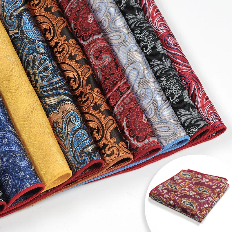 Новый дизайнер Пейсли цветок Карманный платок Шелковый модный Hanky мужской костюм