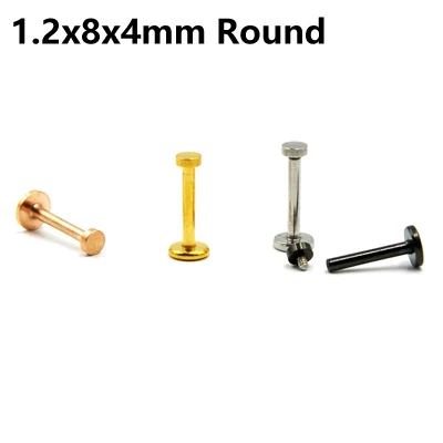 1.2x8x4mm Flat BOG-1PC 316L хирургическая сталь Сердце шар Луна Лабрет Стад кольцо ушной хрящ шарик губы кольцо серьги пирсинг ювелирные изделия - Окраска металла: 1.2x8x4mm Flat