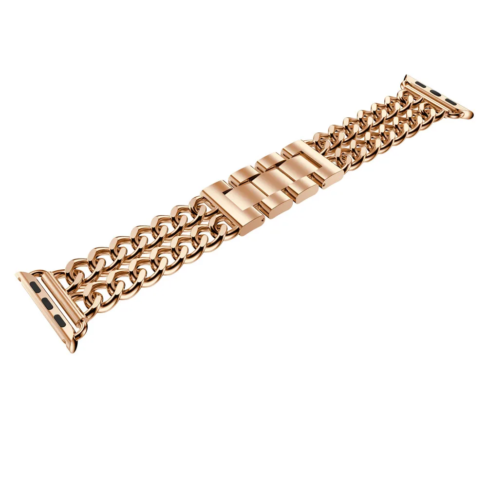 Нержавеющая сталь звено цепи ремешок для наручных часов Apple Watch версии 44 мм 42 40 38
