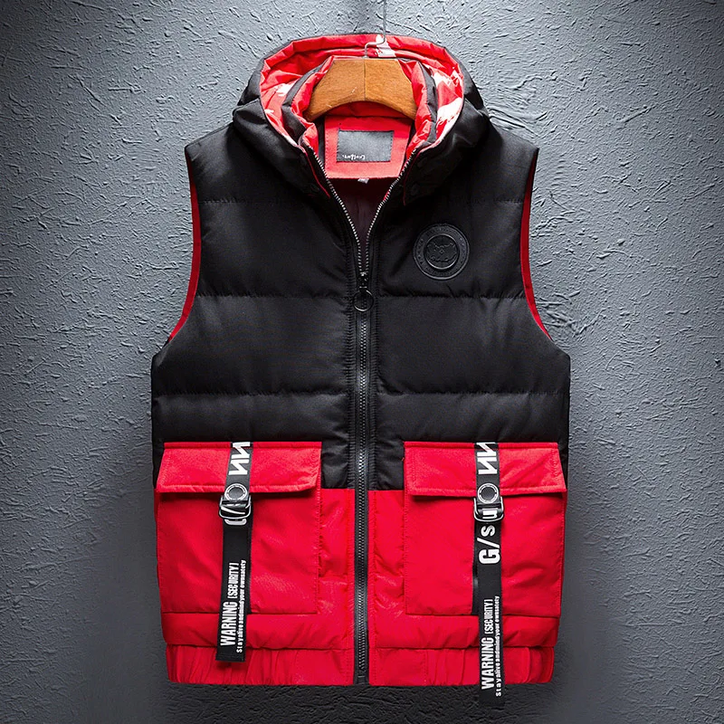2018 Новый стиль Мода жилет для мужчин обивка с капюшоном повседневное куртка без