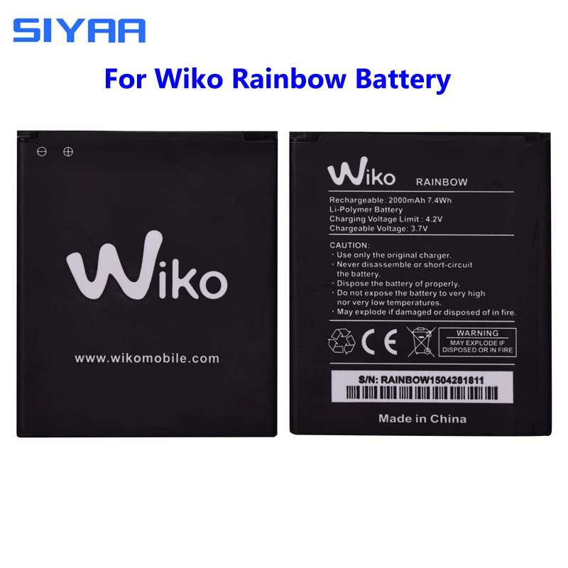 Оригинальный SIYAA Радуга Батарея для сенсорных телефонов Wiko Rainbow Мобильный