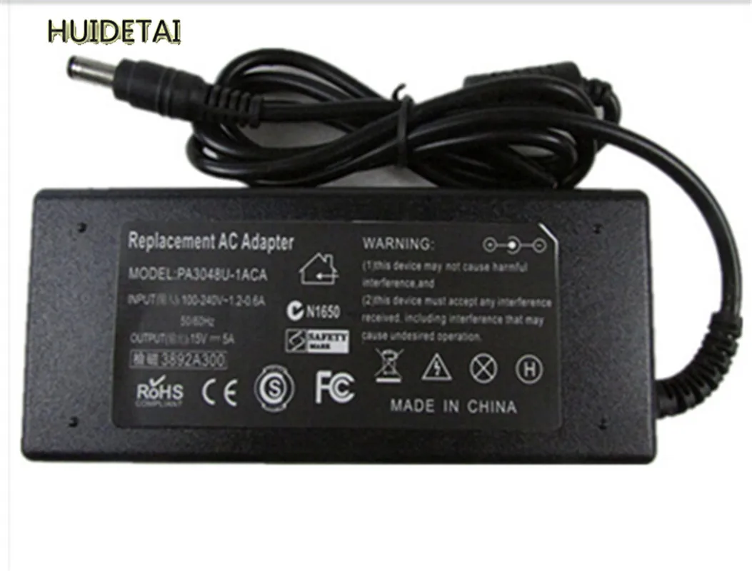 

15V 5A 75WAC /DC адаптер питания, зарядное устройство для Toshiba PA3201U-1ACA 15V 5A PA2501U PA2521U