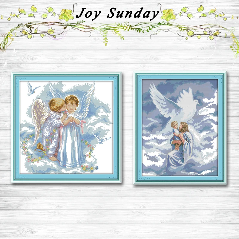 Комплекты детской вышивки крестиком Jesus and angel 14CT 11CT набор вышитых крестиков в