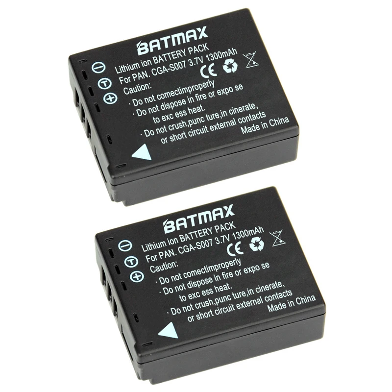2 шт. Аккумулятор 3 7 в 1300 мАч CGA-S007 CGA CGR S007E S007 S007A BCD10 зарядное устройство для Panasonic DMC