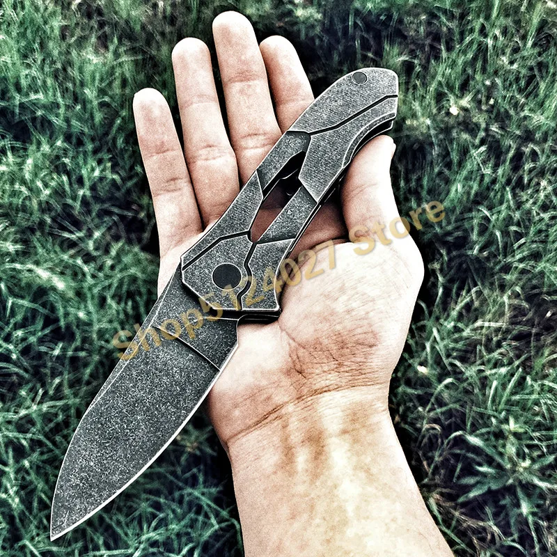 Eafengrow D2 лезвие все стальные CNC резьба стальная ручка складной Открытый выживания