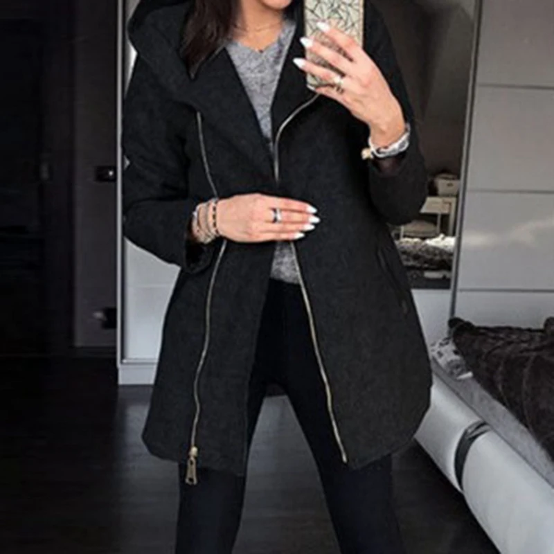 LAAMEI, зимняя женская куртка,, с высоким воротником, с капюшоном, на молнии, с длинным рукавом, пальто, куртка, тонкая, верхняя одежда, пальто, повседневное, с капюшоном, худи