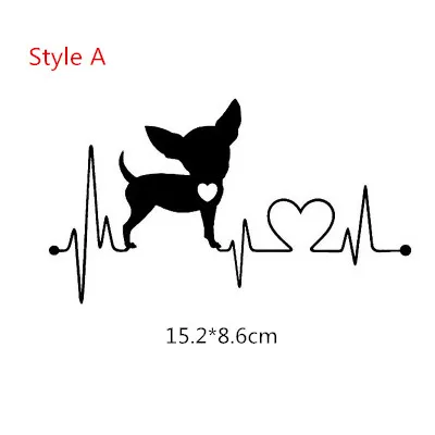 Style A Black 1х автомобильный стикер собака самоед сердцебиение такса, чихуахуа аляскан спасательный кузов машины окно стикер виниловая наклейка на машину-Стайлинг - Название цвета: Style A Black