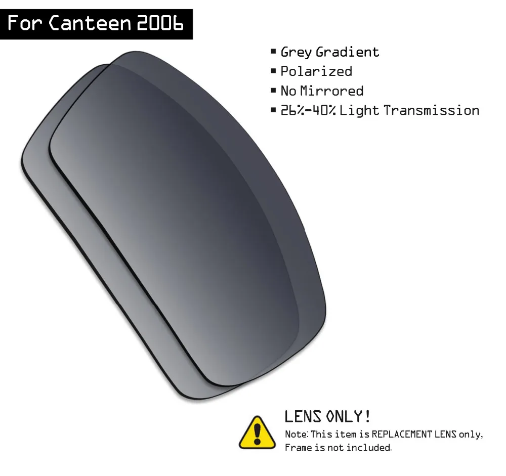 

SmartVLT Polarized Sunglasses Replacement Lenses for Oakley Canteen 2006 - Grey Gradient Tint