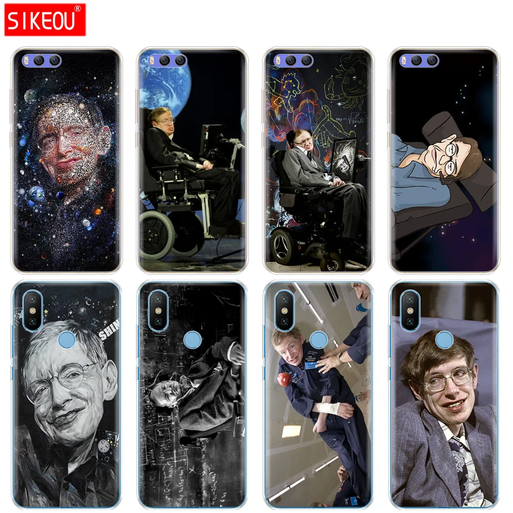 Silicone Cover Case For Xiaomi Mi 8 8SE A1 A2 5 5S 5X 6 Mi5 MI6 NOTE 3 MAX Mix 2 2S Stephen William Hawking