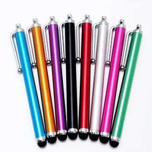 

500 pcs Capacitive screen Metal stylus touch pen with clip For draw somthing for Phone Tablet PC, Free shipping