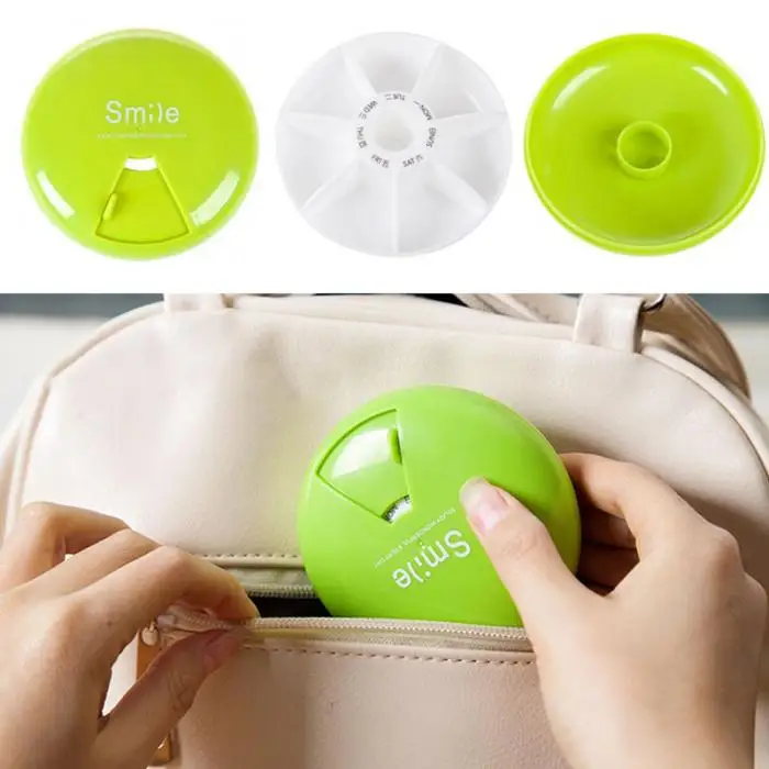 9 см портативная туристическая таблетница, еженедельно вращается, 7 дней, органайзер для лекарств, дозатор для таблеток, контейнер для хранения лекарств, коробка пиллбокс, CSV