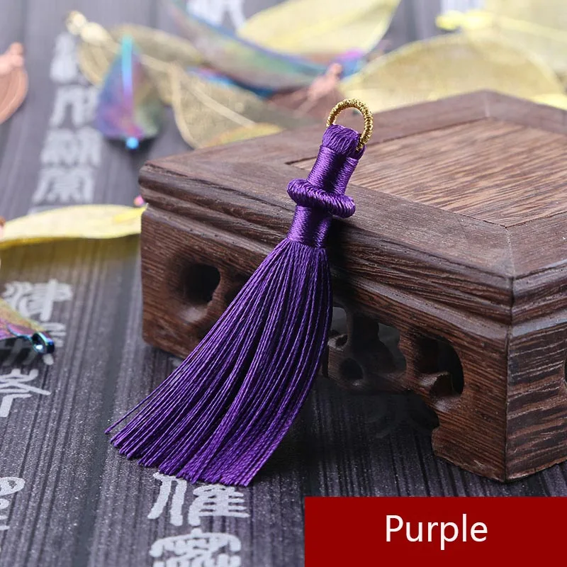 Purple Mibrow 5 шт./лот 8 см длинные разноцветные хлопковые шелковые шнуры с кисточками для сережек Очаровательная подвеска атласная кисточка для изготовления ювелирных изделий - Цвет: Purple