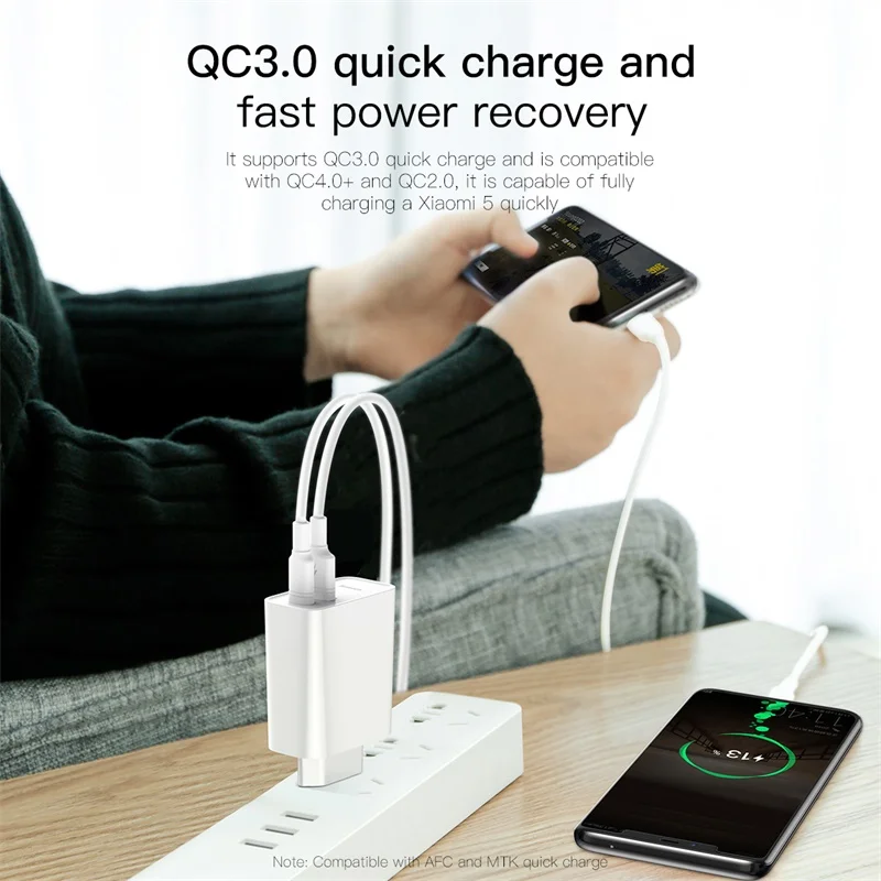 Baseus Quick Charge 4.0 3.0 USB Charger For iPhone Xiaomi Samsung Huawei SCP QC4.0 QC3.0 QC C PD Fast Wall Mobile Phone | Мобильные