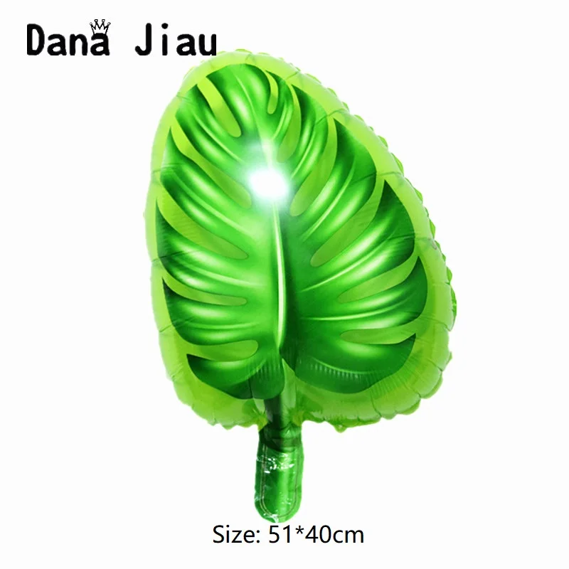DanaJiau зеленый желтый лист Monstera День рождения украшение фольги воздушный шар лес
