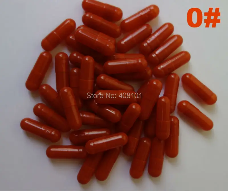Пустые вегетарианские капсулы размером 0 оранжевого/оранжевого цвета пустые #