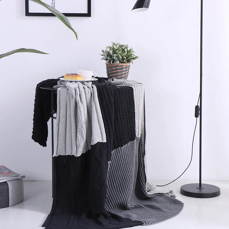 Хлопковое вязаное одеяло для взрослых s мягкое на диван/кровать/Самолет