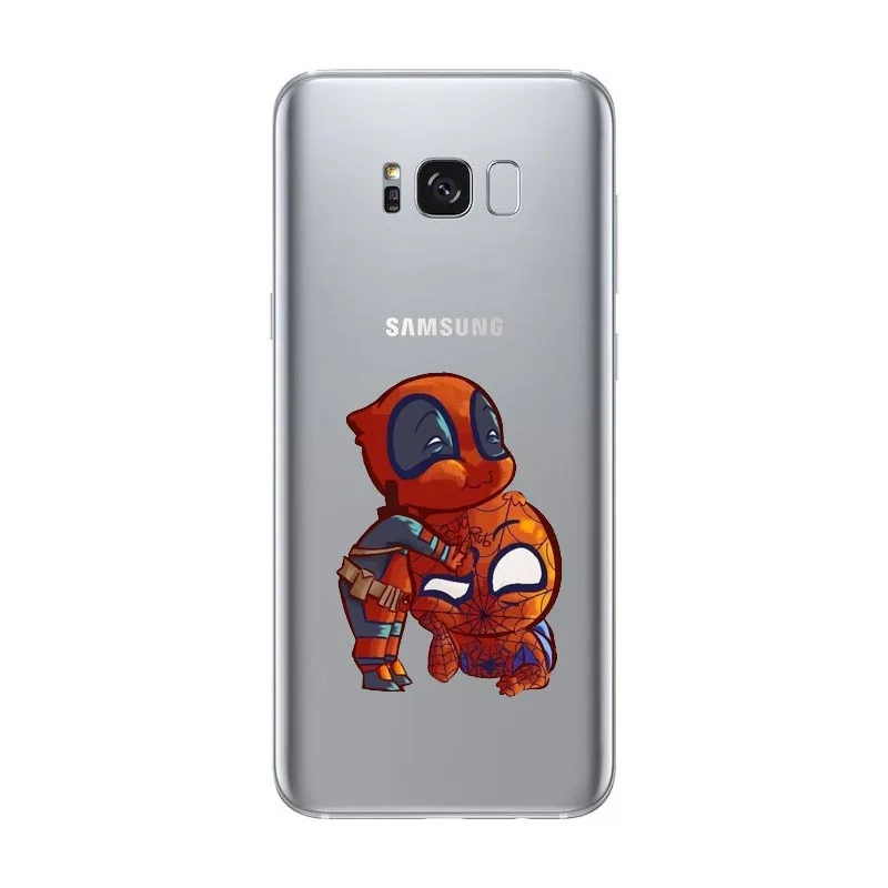 Дэдпул marvel телефон Обложка мягкая силиконовая для Samsung Galaxy A6 A7 A8 2016 2017 2018 S8 S9 Note9