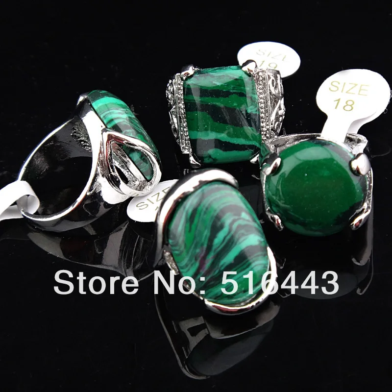 5 шт. амулеты винтажные натуральные малахитовые Камни серебряные P женские