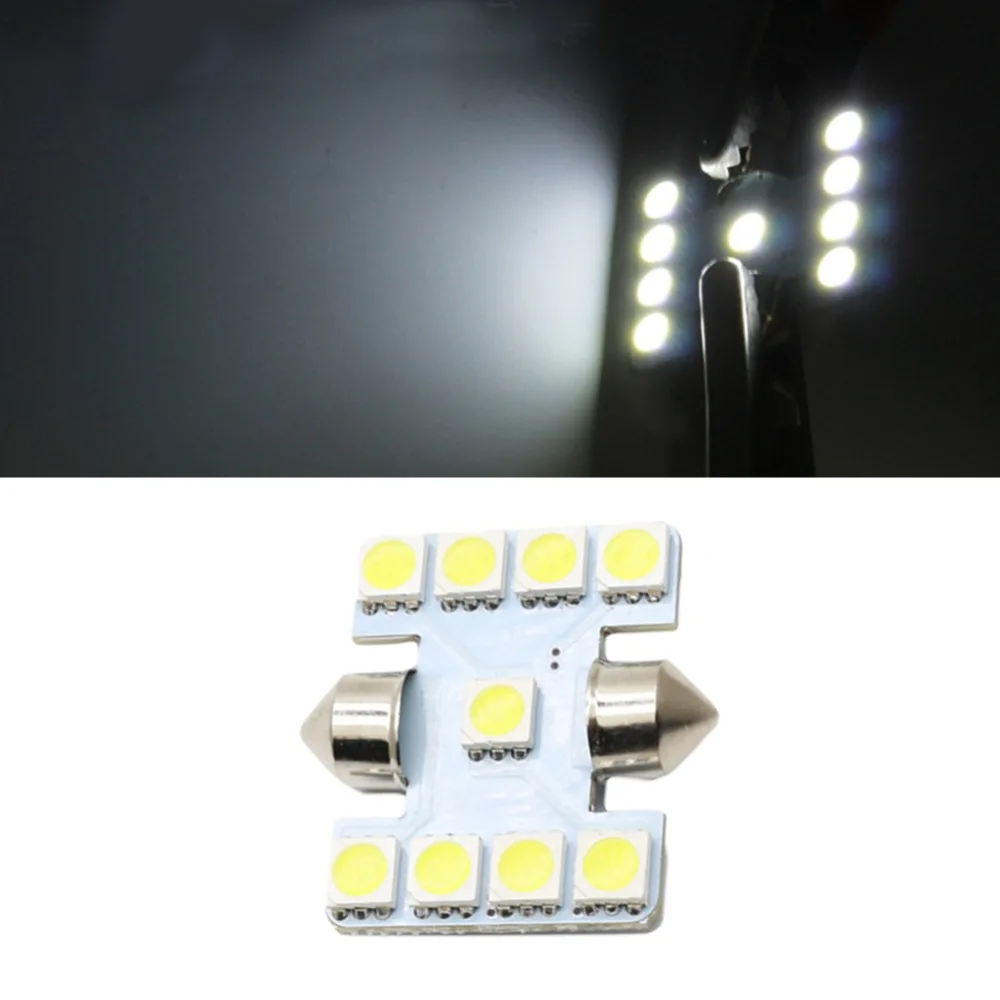 31 мм 5050SMD 9LED Автомобильная фотография двойная для 12 В постоянного тока белая