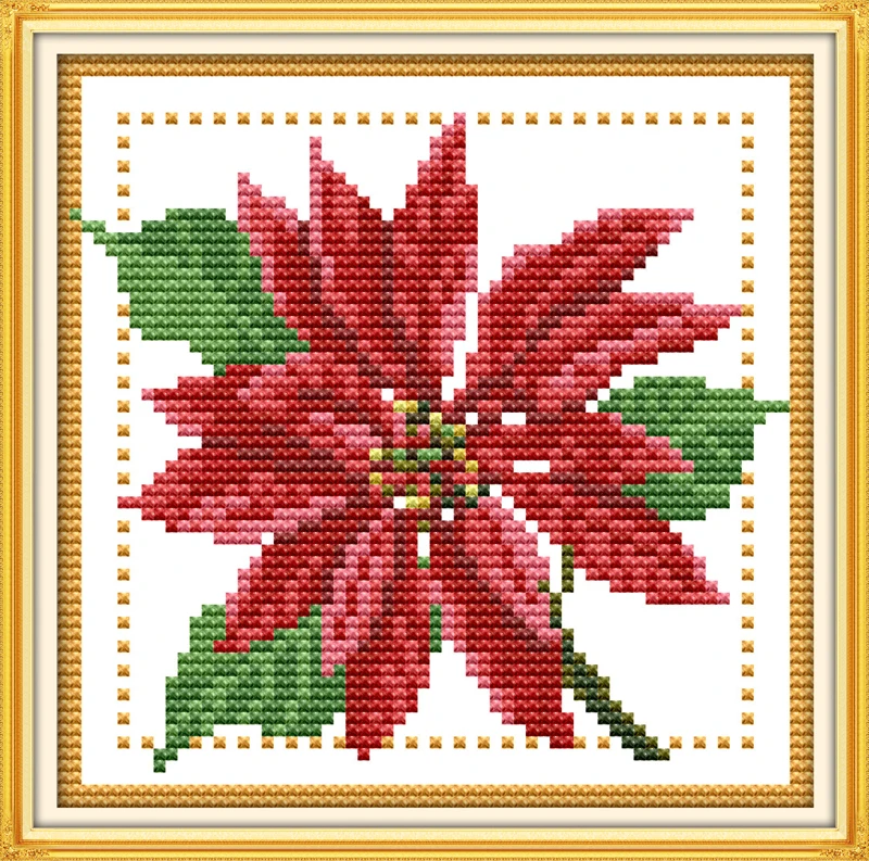 

Twelve months flower- December cross stitch kit 14ct 11ct count print canvas stitching embroidery DIY handmade needlework plus