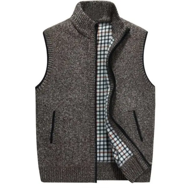 Мужской Осенний жилет без рукавов теплый кашемировый пуловер с